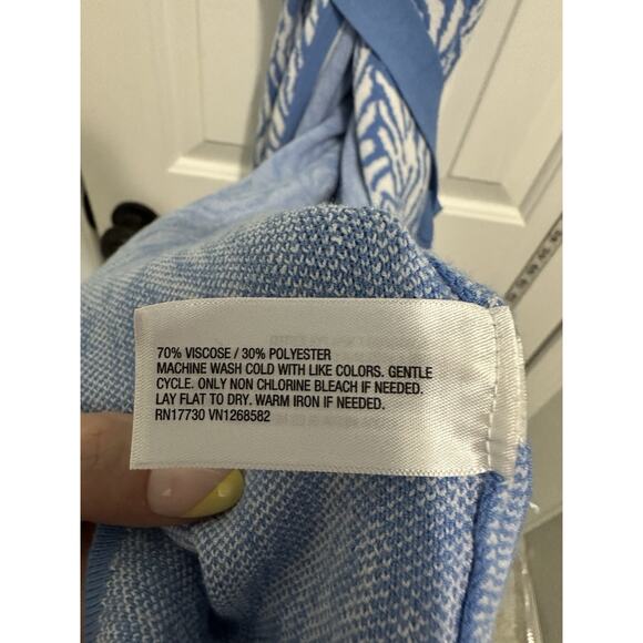 Diane von Furstenberg Women's BLUE FLORAL Collared Midi Wrap KNIT Dress Plus XXL - Picture 5 of 9